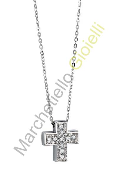 Croce Oro Bianco Diamanti Salvini Collezione I Segni