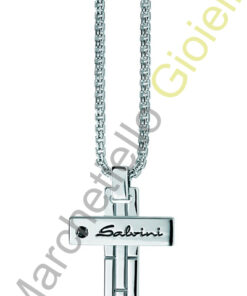 Croce Argento Bianco Diamanti Salvini Collezione Black Is Black