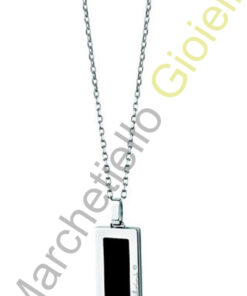 Collana Argento Bianco Diamanti Onice Salvini Collezione Archibald