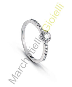 Solitario Oro Bianco Diamanti Salvini Collezione Atelier