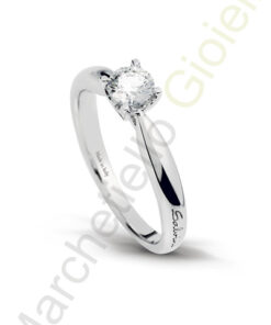 Solitario Oro Bianco Diamanti Salvini Collezione Ginevra