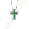Croce Oro Bianco Diamanti Smeraldi Salvini Collezione I Segni Color