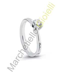 Solitario Oro Bianco Diamanti Salvini Collezione Infinity