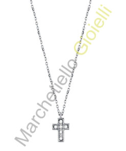 Croce Oro Bianco Diamanti Salvini Collezione Be Happy