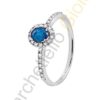 Anello Oro Bianco Diamanti Zaffiro Salvini Collezione Dora