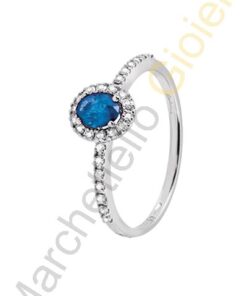 Anello Oro Bianco Diamanti Zaffiro Salvini Collezione Dora