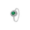 Anello Oro Bianco Diamanti Smeraldo Salvini Collezione Dora