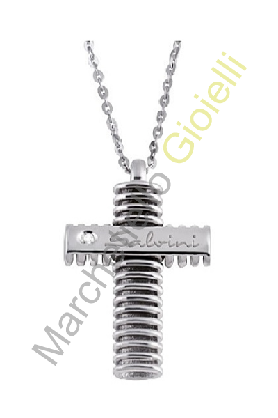 Croce Oro Nero Diamanti Salvini Collezione My Light Cross