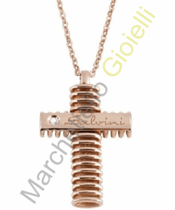 Croce Oro Rosa Diamanti Salvini Collezione My Light Cross