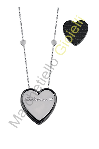 Collana Oro Bianco Ceramica Diamanti Salvini Collezione Frammenti D'Autore