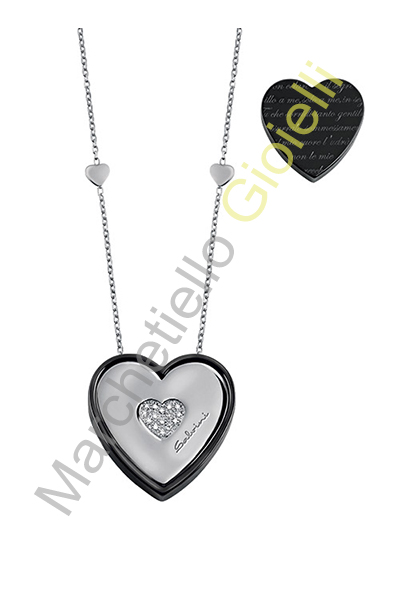 Collana Oro Bianco Ceramica Diamanti Salvini Collezione Frammenti D'Autore