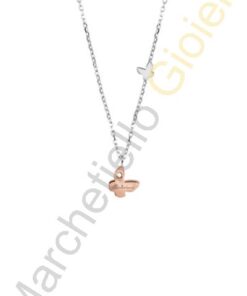 Collana Oro Bianco Rosa Diamanti Salvini Collezione Be Happy