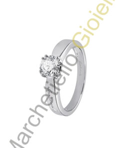 Solitario Oro Bianco Diamanti Salvini Collezione Arianna