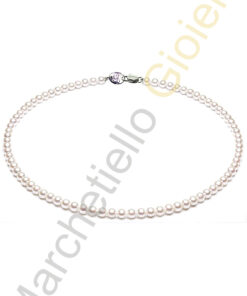 Collana Oro Bianco Diamanti Perle Salvini Collezione Masa
