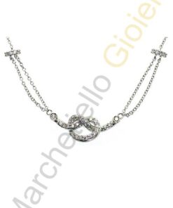 Collana Oro Bianco Diamanti Salvini Collezione Nodo D'Amore
