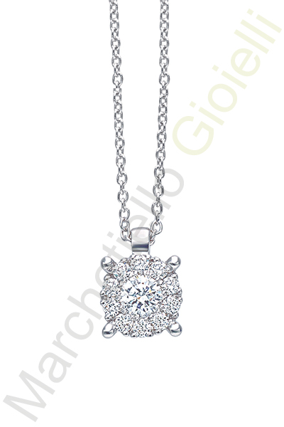 Collana Oro Bianco Diamanti Bliss Collezione Caresse