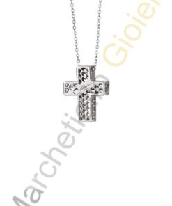 Croce Oro Bianco Diamanti Salvini Collezione Golden Cage