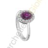 Anello Oro Bianco Diamanti Rubino Salvini Collezione Lorelayne