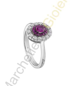 Anello Oro Bianco Diamanti Rubino Salvini Collezione Lorelayne