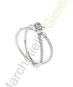 Anello Oro Bianco Diamanti Salvini Collezione Germoglio