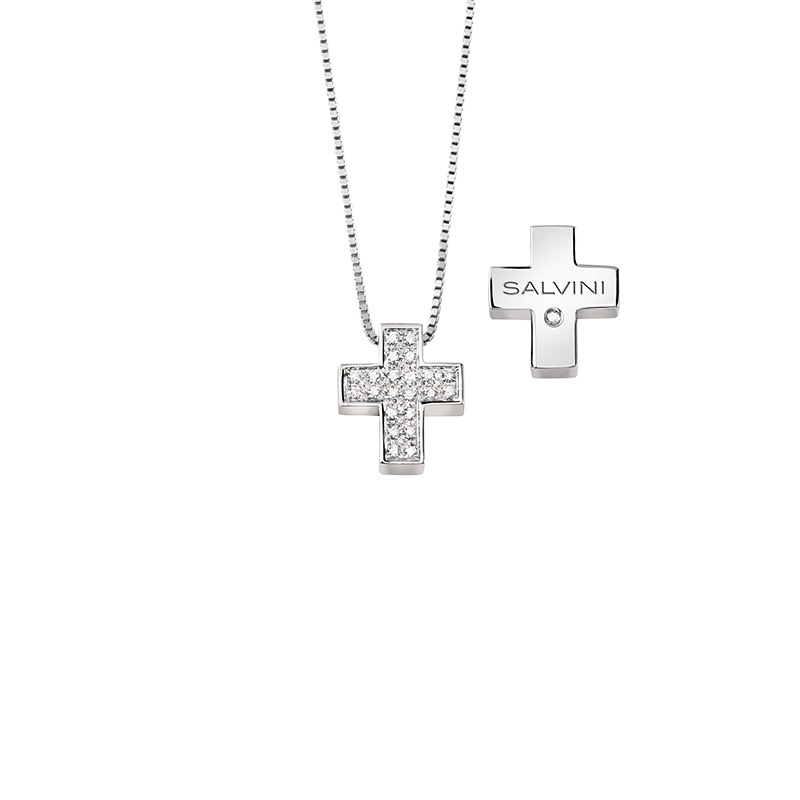 Croce Oro Bianco Diamanti Salvini Collezione I Segni