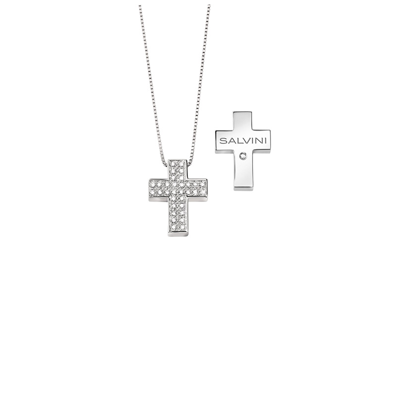Croce Oro Bianco Diamanti Salvini Collezione I Segni
