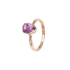 Anello Oro Rosa Diamanti Ametista Bliss Collezione Love