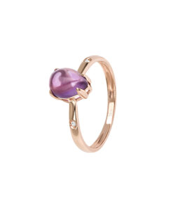 Anello Oro Rosa Diamanti Ametista Bliss Collezione Love