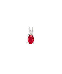 Collana Oro Bianco Diamanti Rubino Bliss Collezione Rugiada Colors