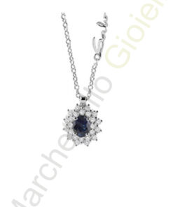 Collana Oro Bianco Diamanti Zaffiro Salvini Collezione Celine