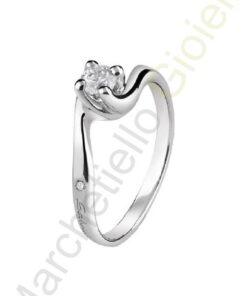 Solitario Oro Bianco Diamanti Salvini Collezione Dorotea