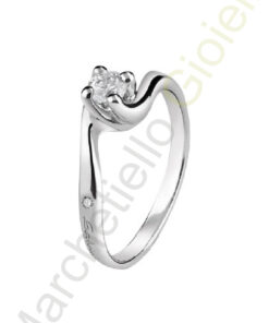 Solitario Oro Bianco Diamanti Salvini Collezione Dorotea