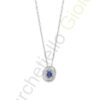 Collana Oro Bianco Diamanti Zaffiro Salvini Collezione Gemma