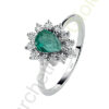 Anello Oro Bianco Diamanti Smeraldo Bliss Collezione Lafayette