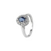 Anello Oro Bianco Diamanti Zaffiro Bliss Collezione Regal