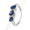 Anello Oro Bianco Diamanti Zaffiri Bliss Collezione Antigua