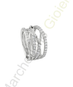 Anello Oro Bianco Diamanti Salvini Collezione Nastro