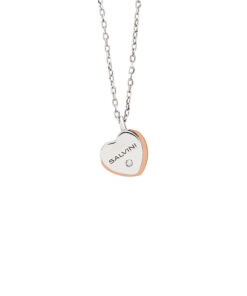 Collana Oro Bianco Rosa Diamanti Salvini Collezione Be Happy