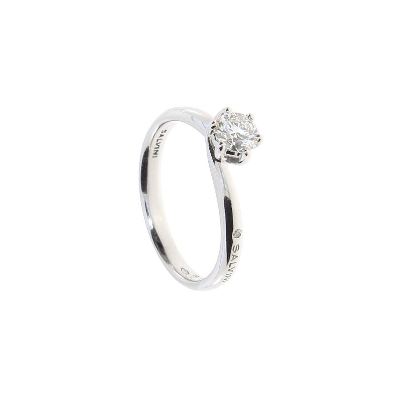 Solitario Oro Bianco Diamanti Salvini Collezione Lavinia