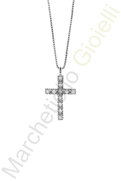 Croce Oro Bianco Diamanti Bliss Collezione Le Croci