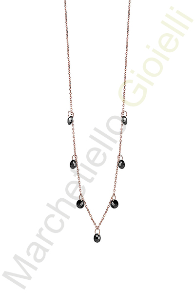 Collana Argento Rosa Zirconi Bliss Collezione Vanity