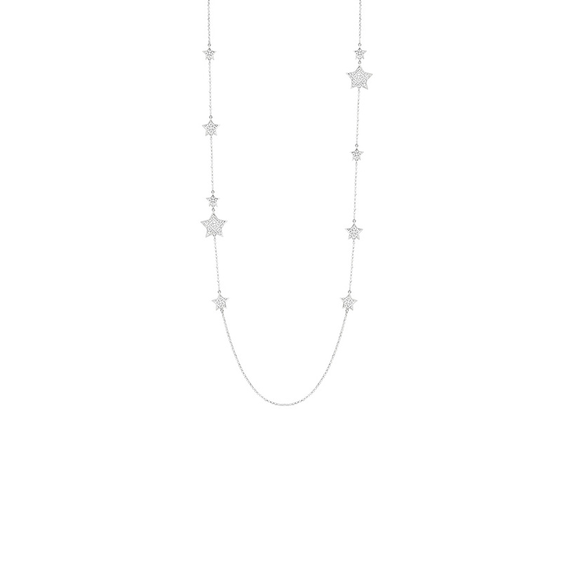 Collana Argento Bianco Zirconi Bliss Collezione Ricami