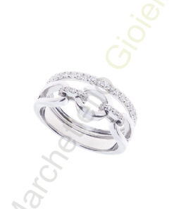 Anello Oro Bianco Diamanti Salvini Collezione Groumette