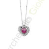 Collana Oro Bianco Diamanti Rubino Bliss Collezione Lumina