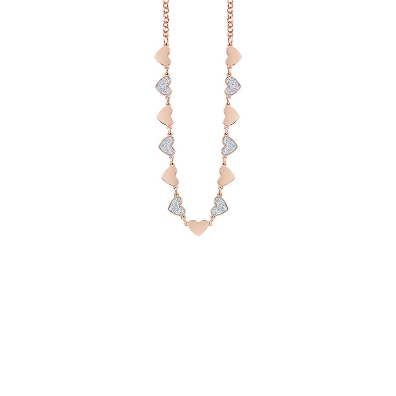 Collana Ottone Rosa Zirconi Bliss Collezione Glittermania