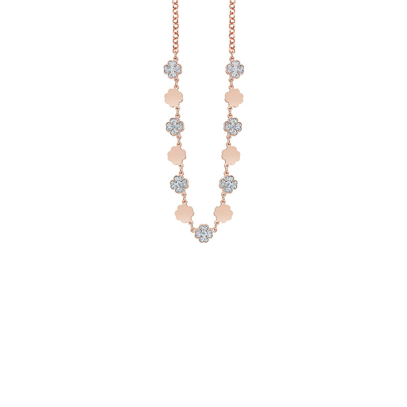 Collana Ottone Rosa Zirconi Bliss Collezione Glittermania