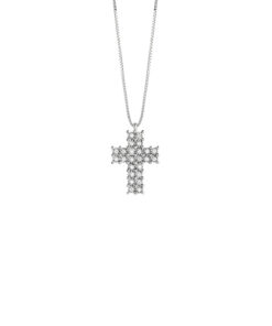 Croce Oro Bianco Diamanti Bliss Collezione Rugiada
