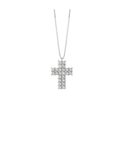 Croce Oro Bianco Diamanti Bliss Collezione Rugiada