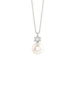 Collana Oro Bianco Diamanti Perla Bliss Collezione Caresse