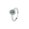 Anello Oro Bianco Diamanti Smeraldo Bliss Collezione Regal